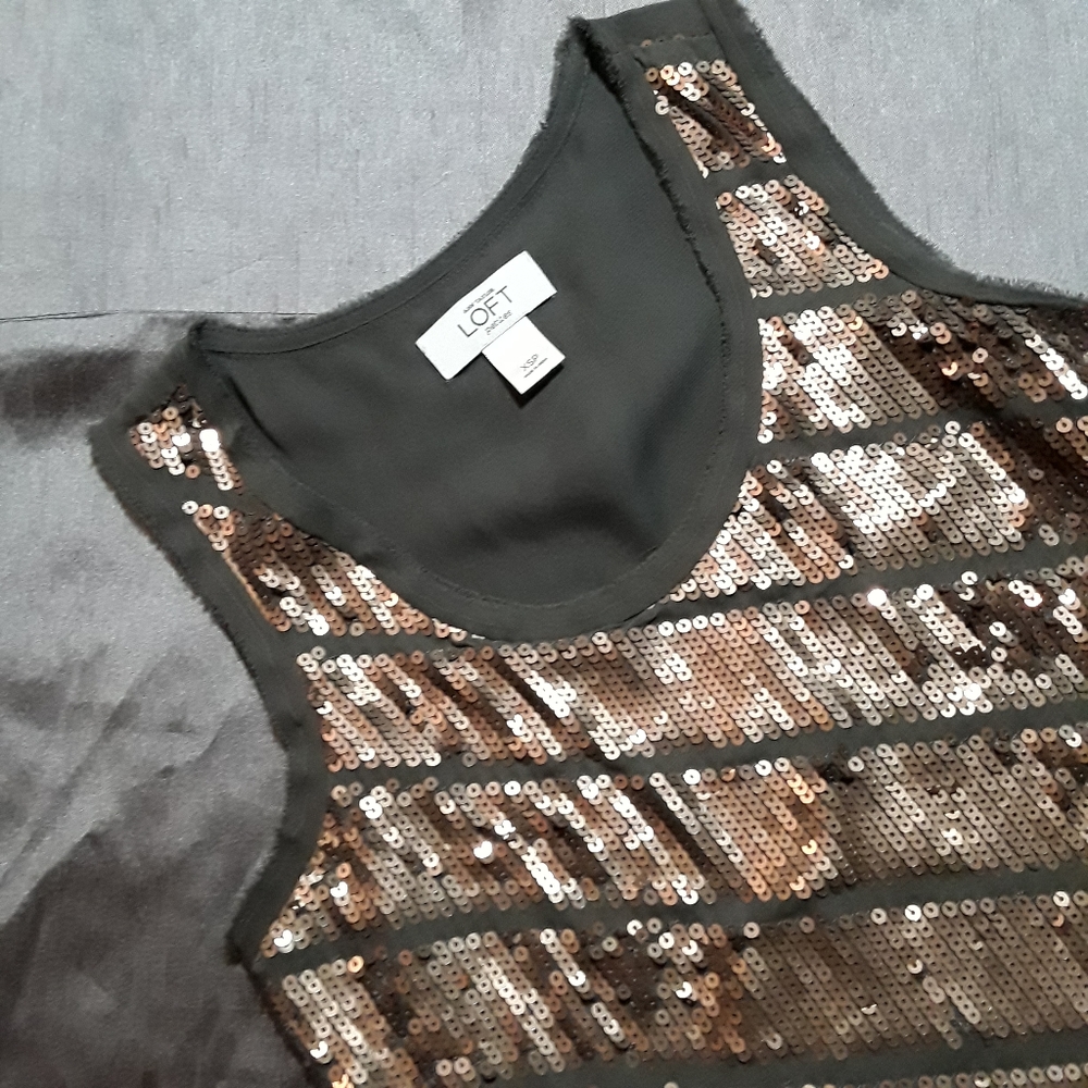 LOFT sequin top XS petite
